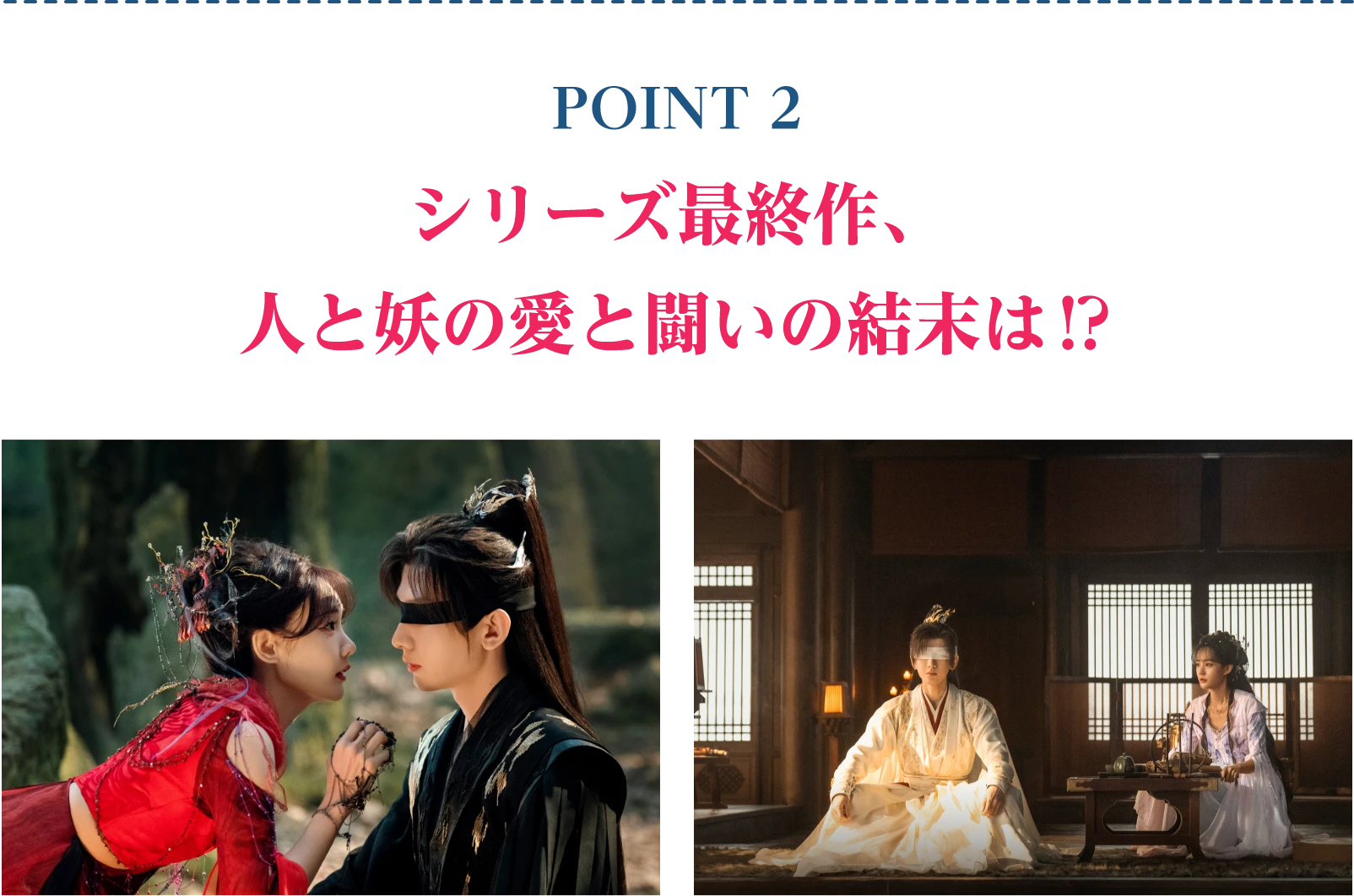 POINT 2/シリーズ最終作、人と妖の愛と闘いの結末は⁉ | 天地剣心<てんちけんしん>|衛星劇場